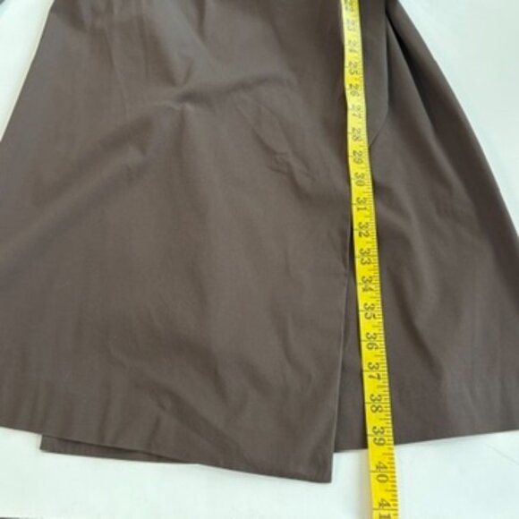 Lafayette 148 NY Brown Dolly Wrap Tie Dress Cotton Stretch Sz 8 Minimalist Chic - Picture 9 of 9